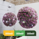 Pair of Solar 25cm Flower Bay Balls (Box Qty: 1)