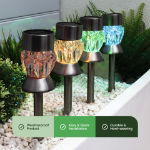 Pack of 4 Solar Round Crystal Stake Lights (Outer Ctn Qty: 12)