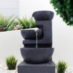 Solar Powered Water Feature - Cascading Black Ceramic (Outer Ctn Qty: 1)