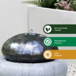 Solar-Powered Black Pebble Water Fountain