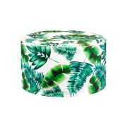 Botanical Green Palm Print Inflatable Ottoman