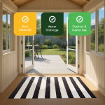 Zebra Stripe Outdoor Rug - 120cm x 180cm (Medium) (Outer Ctn Qty: 24)