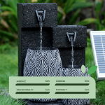 Solar Water Feature Vase with Battery Back-up (Outer Carton: 1)