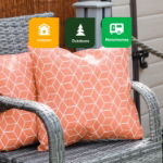 Orange Cube Print Scatter Cushion Pair