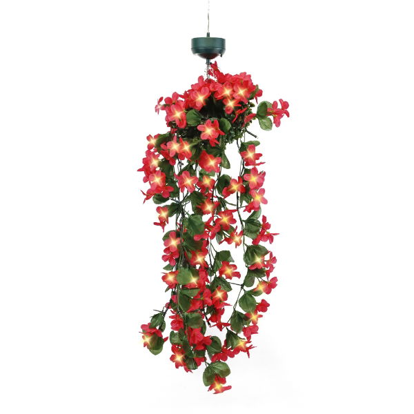 Solar Hanging Primrose Flower Lights - Pink (30 LED) (Outer Ctn Qty: 12)