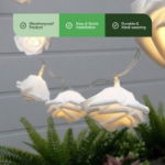 2m Solar Rose Flower LED String Lights (20 Piece)