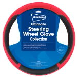 Ultimate Steering Wheel Glove - Soft Grip - Black/Red (Box Qty: 25)