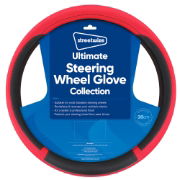 Ultimate Steering Wheel Glove - Soft Grip - Black/Red (Box Qty: 25)