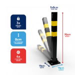 Folding Parking Post - Square Tube (Box Qty: 4)