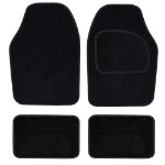 4 Piece Black Carpet Mat Set with Black Piping (Box Qty: 12)