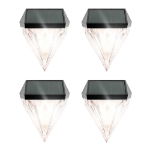 Solar Diamond Fence Lights (Pack of 4)