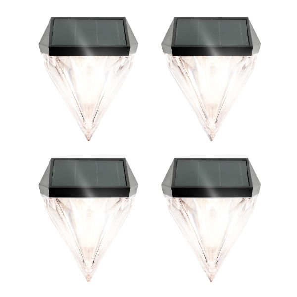 Solar Diamond Fence Lights (Pack of 4)