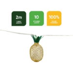 2m Solar Pineapple Lantern LED String Lights (10 Piece) (Outer Ctn Qty: 24)