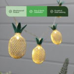 2m Solar Pineapple Lantern LED String Lights (10 Piece) (Outer Ctn Qty: 24)