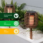 Solar Rattan Effect Stake Light (Pack of 2) 