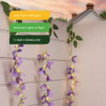 Solar Decorative Wisteria Flower Lights (6 Piece w/ 60 LED) (Outer Ctn Qty: 24)