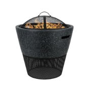 MGO Round Firepit/BBQ with Log Storage