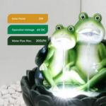 Two Frogs On A Lily Pad Solar Water Feature