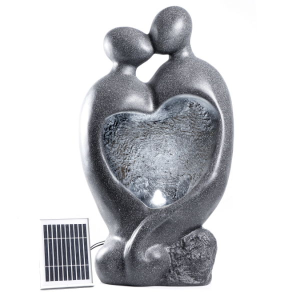 Carved Lovers Solar Water Feature (Outer Ctn Qty:1)