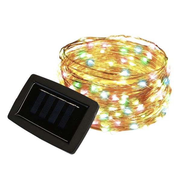 20m Solar Multi-Coloured LED String Lights (200 LED) (Outer Ctn Qty: 24)