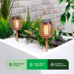 Solar Rattan Effect Stake Light (Pack of 2) 