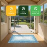 Jute-Style Indoor & Outdoor Rug - Ocean Blue - 80cm x 150cm (Outer Ctn Qty: 9)