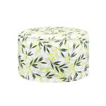 Green/Grey Leaf Print Inflatable Ottoman