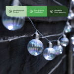 2m Solar Iridescent LED Bulb String Lights (10 Piece) (Outer Ctn Qty: 12)