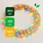 20m Solar Multi-Coloured LED String Lights (200 LED) (Outer Ctn Qty: 24)