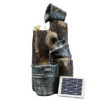 Solar Cascading Woodland Water Feature W/ Battery Back-Up