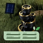 Solar Cascading Black & Gold Water Feature (Outer Carton: 1)