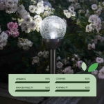 (Pack Of 6) 8cm Crackle Glass Ball Stake Solar LED Light (Outer Ctn Qty: 24)