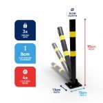 Folding Parking Post - Round (Box Qty: 4)