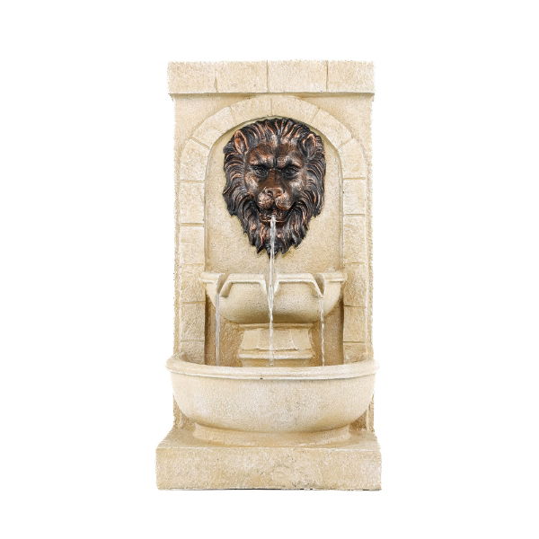 Solar Water Feature - Lion Head Fountain