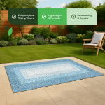 Jute-Style Indoor & Outdoor Rug - Ocean Blue - 80cm x 150cm (Outer Ctn Qty: 9)