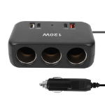 12V Triple Socket + Dual USB (A & C) – 80cm Cable