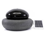 Solar-Powered Black Pebble Water Fountain