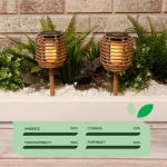 Solar Rattan Effect Stake Light (Pack of 2) 