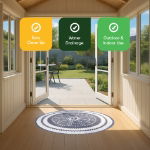 Vanguard Round Outdoor Rug (Grey/White) 150cm (Outer Ctn Qty: 20)