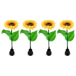 Solar Sunflower Stake Lights (Pack of 4) (Outer Ctn Qty: 12)