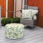 Green/Grey Leaf Print Inflatable Ottoman