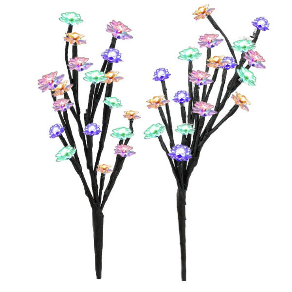 Set of 2 Solar Flower Tree Stake Lights (Outer Ctn Qty:24)