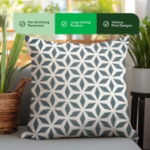 Grey/White Geometric Print Scatter Cushion Pair