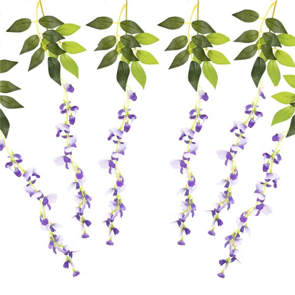 Solar Decorative Wisteria Flower Lights (6 Piece w/ 60 LED) (Outer Ctn Qty: 24)