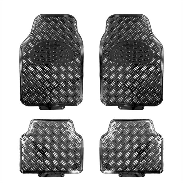 Checker Plate Mat Set Black (Box Qty: 6)