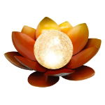Solar Metal Lotus With Crackle Ball Light (Outer Ctn Qty: 6)