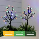 Set of 2 Solar Flower Tree Stake Lights (Outer Ctn Qty:24)