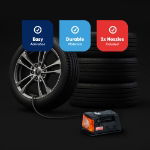 300PSI 12V 3-in-1 Analogue Air Compressor With LED Torch (Oblong-Style) (Box Qty: 8)
