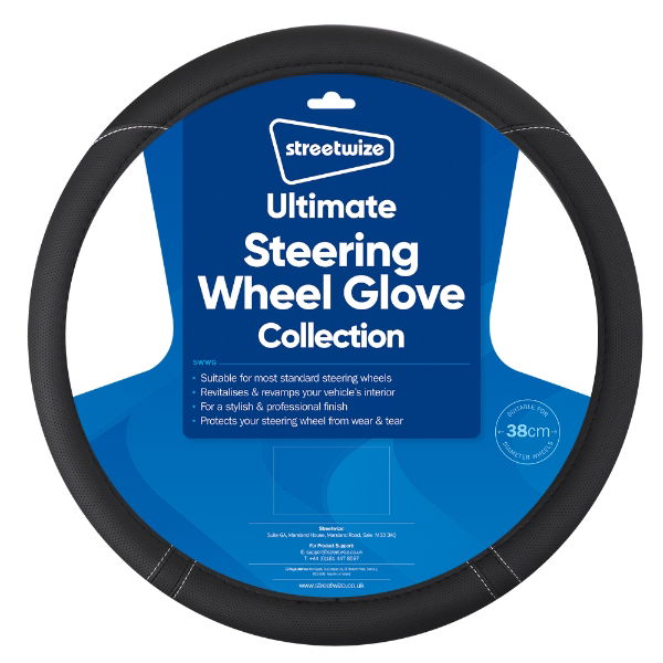 Ultimate Steering Wheel Glove - Soft Grip - Black (Box Qty: 25)