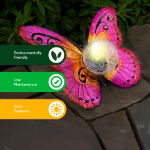 Solar Metal Sunset Butterfly With LED Crackle Ball (Outer Ctn Qty: 4)